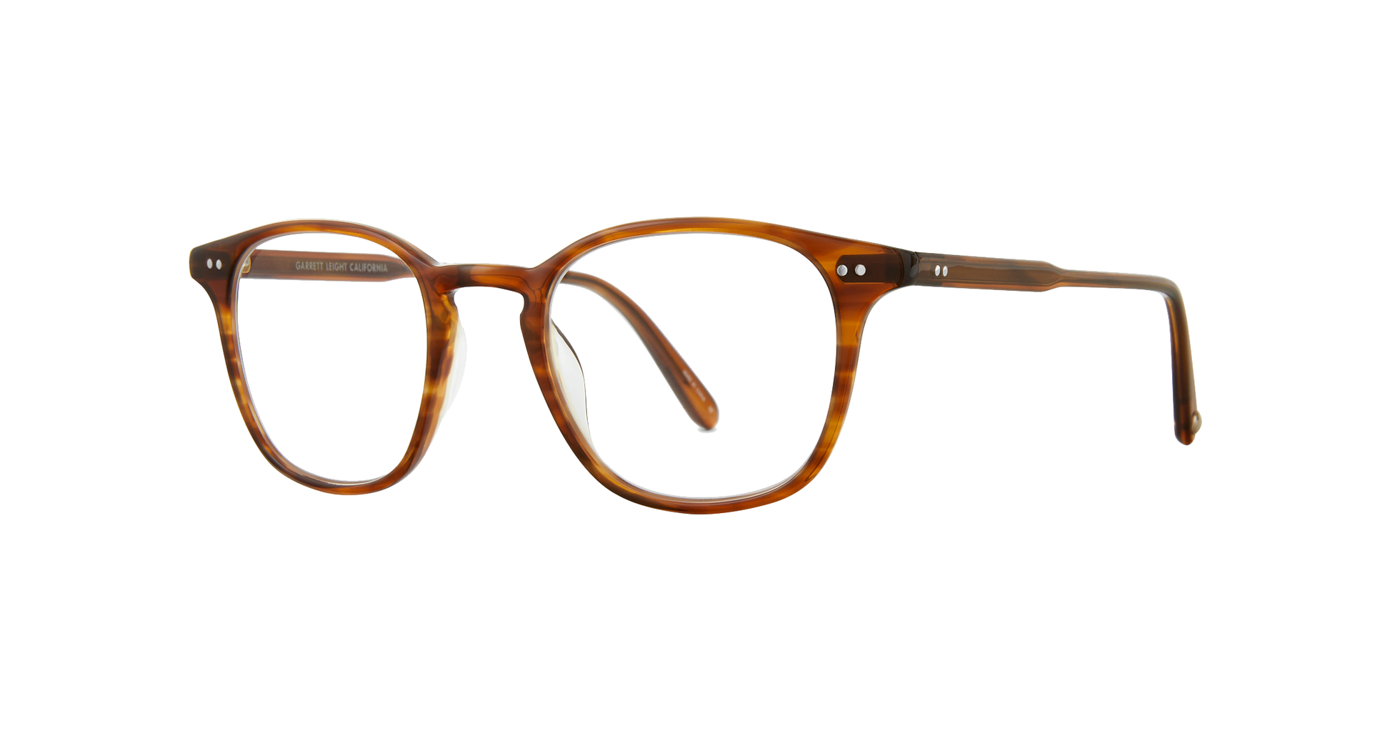 Clark Demi Blonde takes a back-to-basics approach with balanced proportions that suit most face shapes. A sleek square eyeglass shape with great balance and fine details. Hand Finished in LA. 