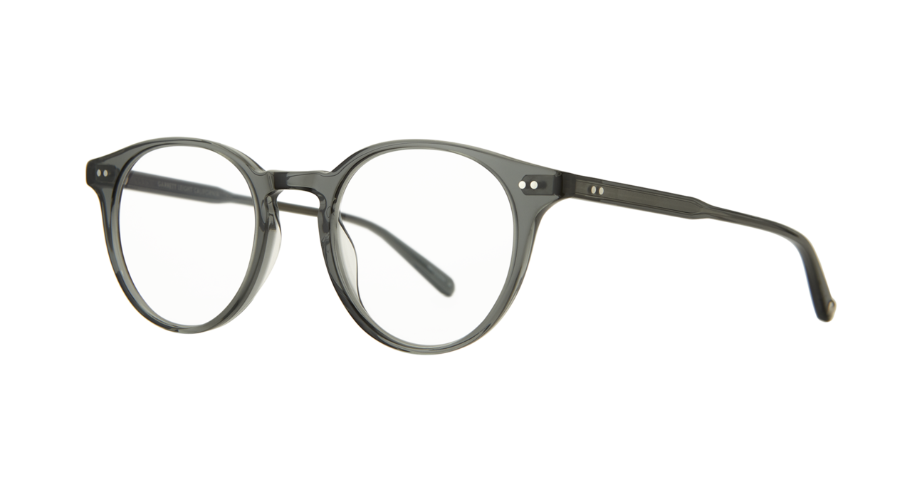 Inspired by the mid-century, Clune Sea Grey is a modern take on the classic P3 eyeglass silhouette, with a distinctive round shape and lightweight acetate construction. Hand Finished in LA. 